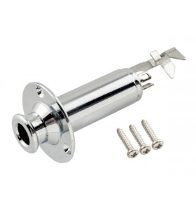 Partsland 1/4 Inch Mono/Stereo Endpin Output Jack Chrome